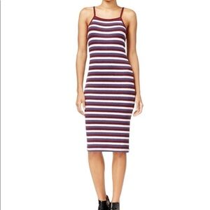 Kensie stripped knit spaghetti strap midi dress size XS